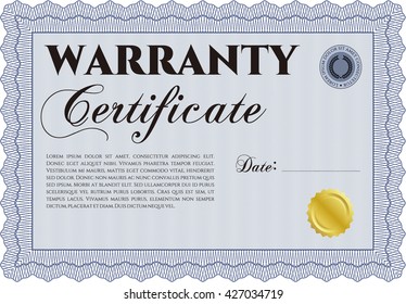Plantilla de garantía o certificado de garantía. 