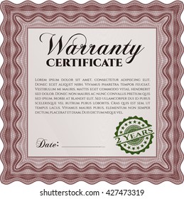 Plantilla de garantía o certificado de garantía. 
