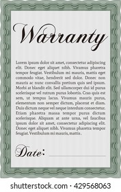 Plantilla de garantía o certificado de garantía.