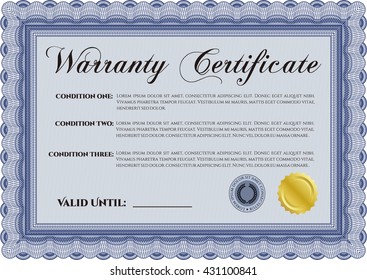 Plantilla de garantía o certificado de garantía. 
