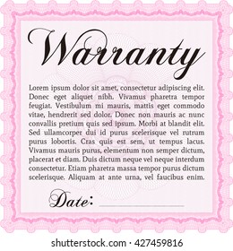 Warranty template. With complex background. Good design. Customizable, Easy to edit and change colors. 
