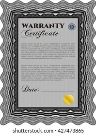 Warranty template. With complex background. Good design. Customizable, Easy to edit and change colors. 