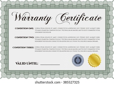 Warranty template. Customizable, Easy to edit and change colors. With background. Cordial design. 