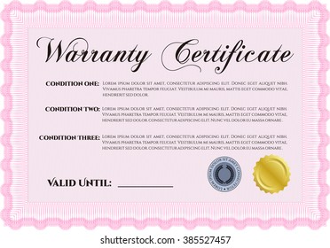 Warranty template. Customizable, Easy to edit and change colors. With complex background. Good design. 