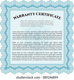 Warranty template. Customizable, Easy to edit and change colors. With complex background. Excellent design. 