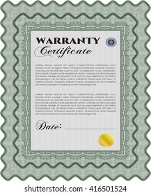 Warranty template. Customizable, Easy to edit and change colors. Good design. With complex background. 