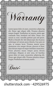 Warranty template. Customizable, Easy to edit and change colors. With complex background. Good design. 