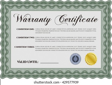 Warranty template. Customizable, Easy to edit and change colors. With background. Good design. 