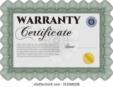 Warranty template. Easy to print. Complex design. Very Customizable. 