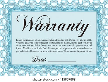 Warranty template. Good design. With complex background. Customizable, Easy to edit and change colors. 