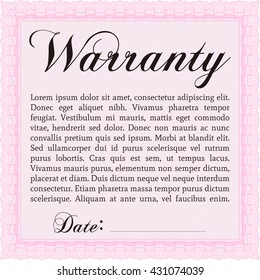 Warranty template. Good design. With complex background. Customizable, Easy to edit and change colors. 