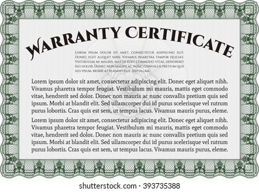 Warranty template. Good design. Customizable, Easy to edit and change colors. With background. 