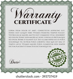Warranty template. Good design. Customizable, Easy to edit and change colors. With complex background. 