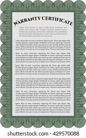 Plantilla de garantía. Buen diseño. Personalizable, fácil de editar y cambiar los colores. Con un fondo complejo. 