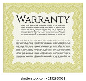 Warranty Template Perfect Design Complex Background Stock Vector ...