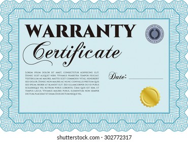 Warranty template. With sample text. With sample text. Perfect style. 