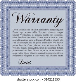 Warranty template. Vector illustration. Complex design. It includes background. 