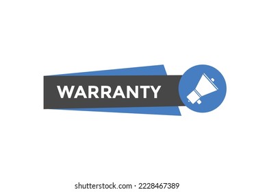 warranty text button. speech bubble. Extended warranty Colorful web banner. vector illustration
