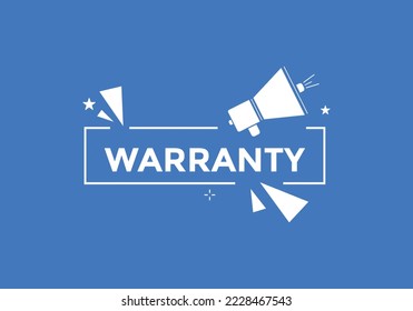 warranty text button. speech bubble. Extended warranty Colorful web banner. vector illustration
