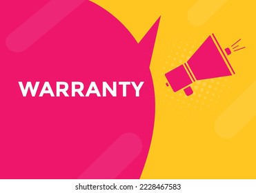 warranty text button. speech bubble. Extended warranty Colorful web banner. vector illustration
