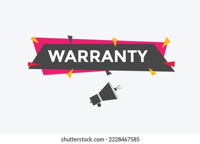 warranty text button. speech bubble. Extended warranty Colorful web banner. vector illustration
