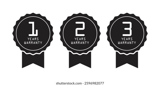 Warranty Two Years symbol, sign, logo, label, stamp, icon, vector illustration design.