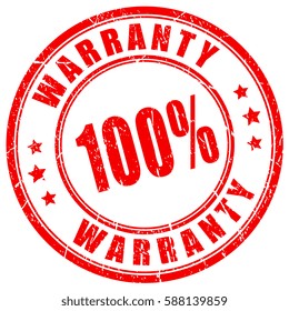 Warranty vector eps rubber stamp on white background