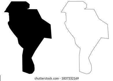 Warrap state (States of South Sudan, Bahr el Ghazal Region) map vector illustration, scribble sketch Warab map