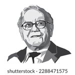 Warren Buffett  face art style isolated template design warren buffet white background