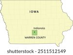 Warren County and city of Indianola location on Iowa state map