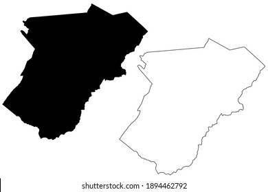 Warren County, Commonwealth of Virginia (U.S. county, United States of America, USA, U.S., US) map vector illustration, scribble sketch Warren map