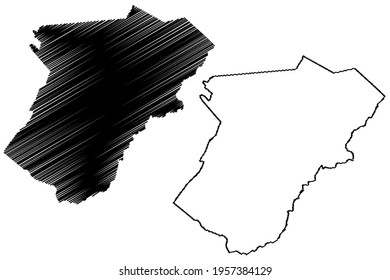 Warren County, Commonwealth of Virginia (U.S. county, United States of America) map vector illustration, scribble sketch Warren map