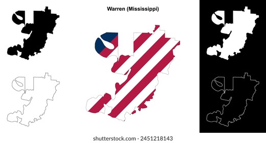 Warren County (Mississippi) outline map set