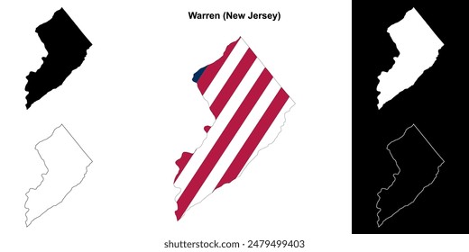 Warren County (New Jersey) outline map set