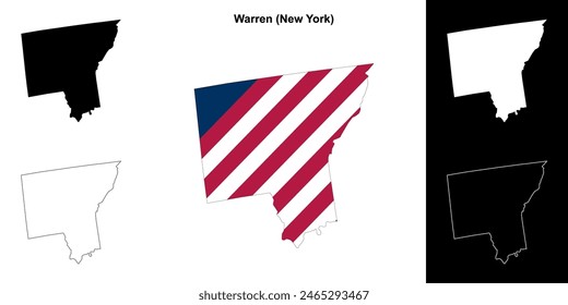 Warren County (New York) outline map set