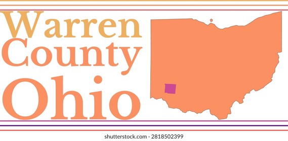 Warren County Ohio Highlighted on State Map