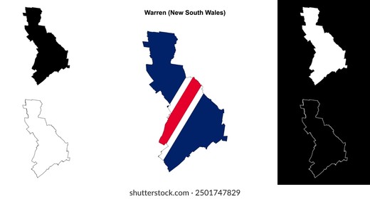 Warren (New South Wales) outline map set