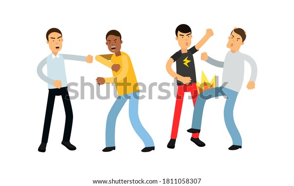 Warring Males Fighting Yelling Each Other Stock Vector Royalty Free 1811058307 Shutterstock 9140