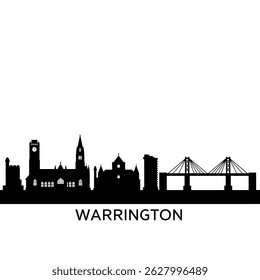 Warrington Skyline UK City Vector Silhouette.