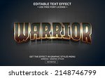 Warrior 3D editable text effect template