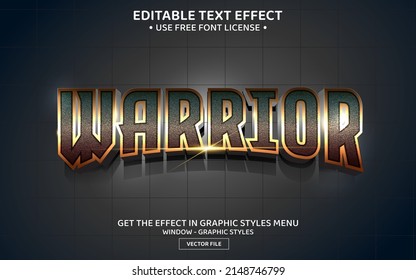 Warrior 3D Editable Text Effect Template
