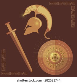 Warrior Ancient Greece, vector art