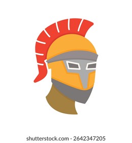 warrior and ancient helmet illustration