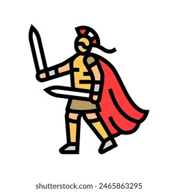 warrior ancient soldier color icon vector. warrior ancient soldier sign. isolated symbol illustration