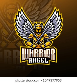 Warrior angel esport mascot logo design