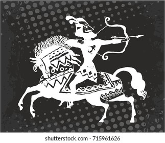 Warrior archer on horseback.