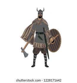 warrior with ax and shield