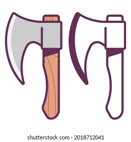 Ilustración de dibujos animados vectoriales de Warrior ax aislados en un fondo blanco.