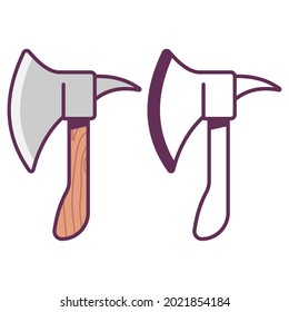 Warrior ax Vektorgrafik-Illustration einzeln auf weißem Hintergrund.