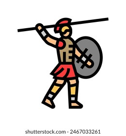 warrior battle spartan roman color icon vector. warrior battle spartan roman sign. isolated symbol illustration